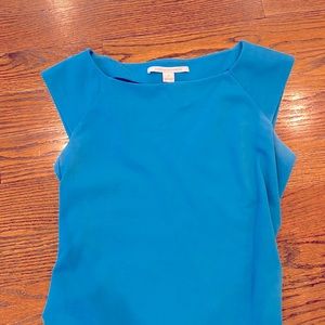 Turquoise DVF ruched dress